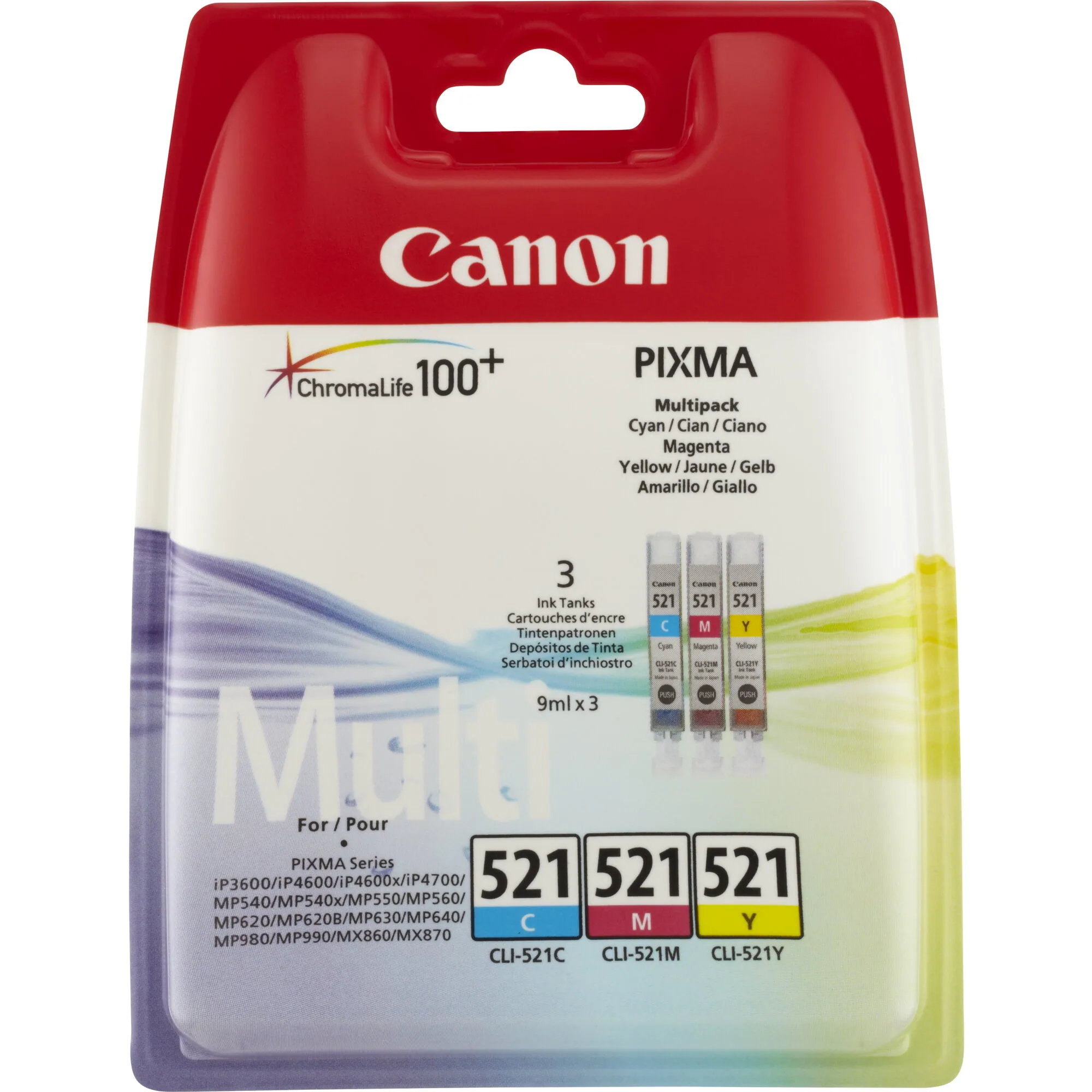 Canon CLI-521 C/M/Y Farbtinte Multipack – Bild 1