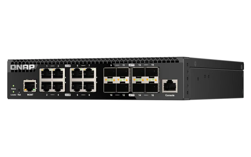 QNAP QSW-M3216R-8S8T Netzwerk-Switch Managed L2/L3 10G Ethernet (100/1000/10000) 1U Schwarz – Bild 1