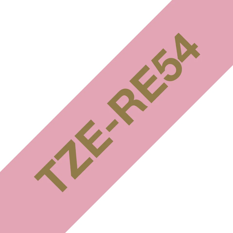Brother TZE-RE54 Etiketten erstellendes Band Gold auf Rosa – Bild 1