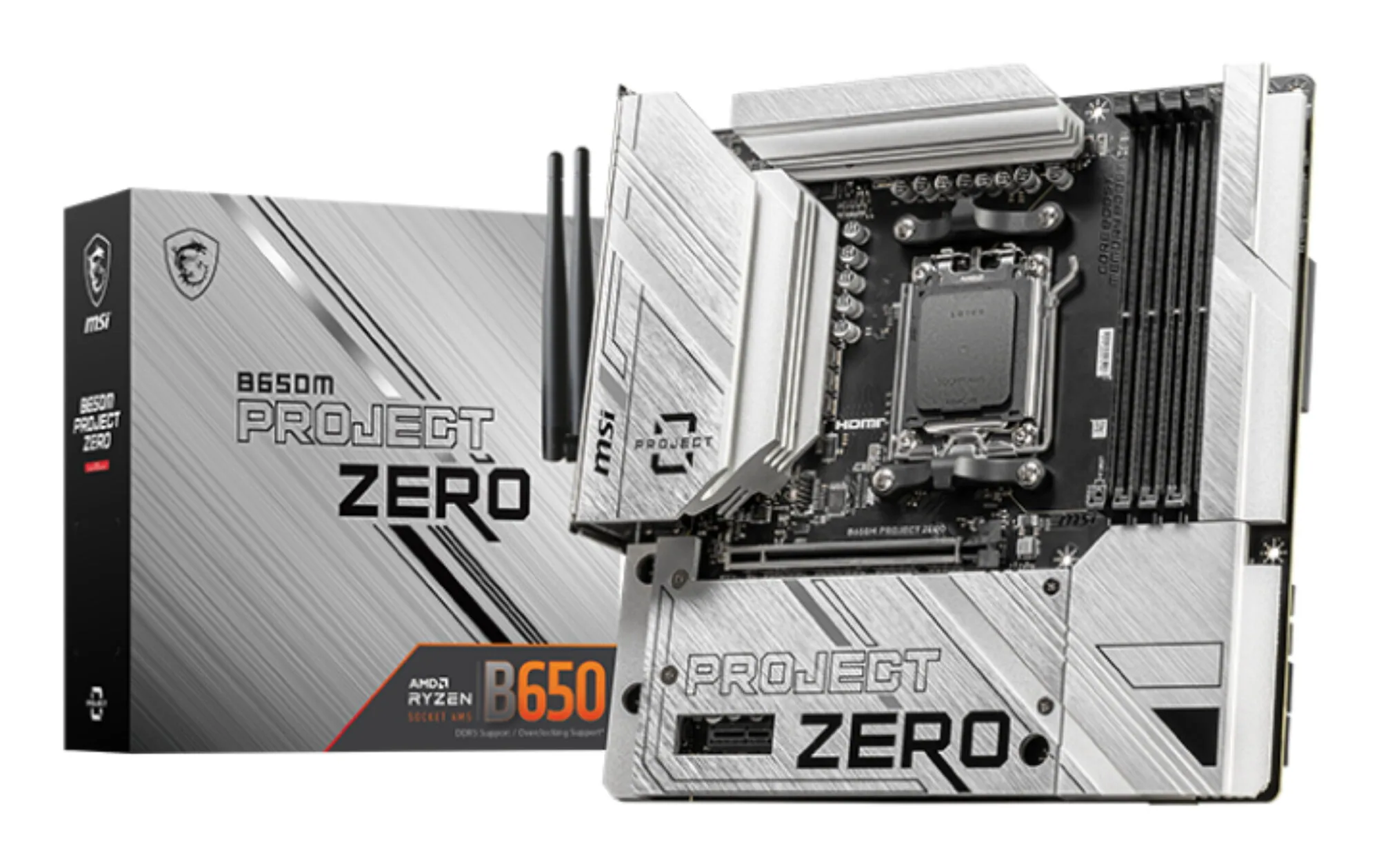 MSI B650M PROJECT ZERO Motherboard AMD B650 Sockel AM5 micro ATX – Bild 1