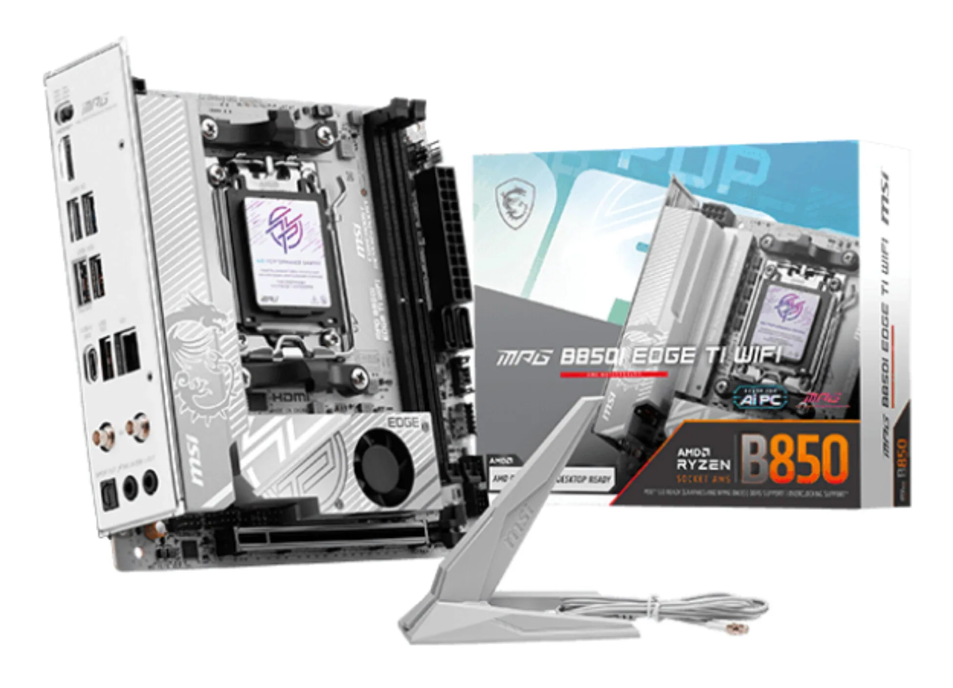 MSI B850I EDGE TI WIFI AMD B850 Sockel AM5 mini ITX – Bild 1