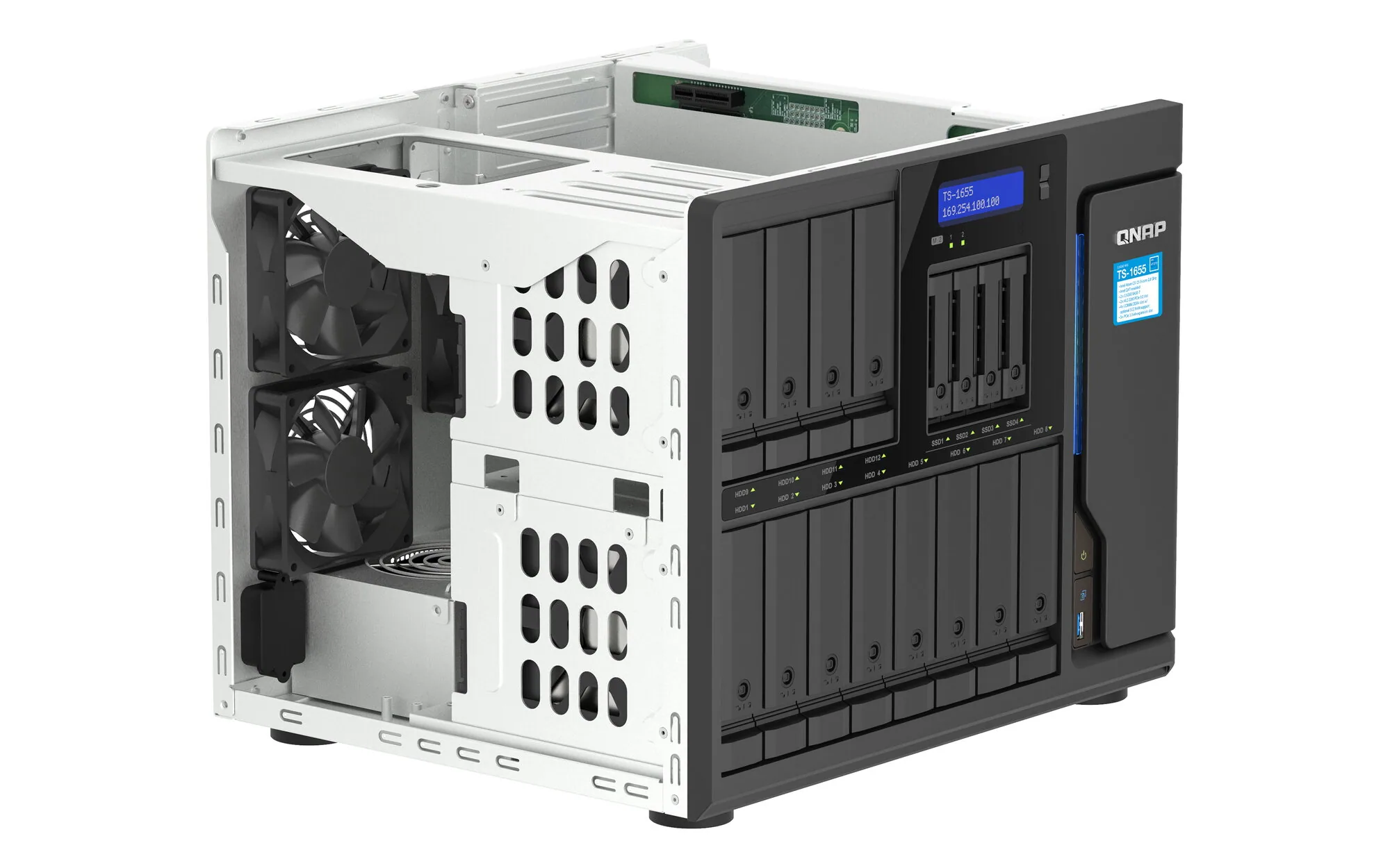 QNAP TS-1655 NAS Tower Intel Atom® C5125 8 GB DDR4 0 TB QNAP Turbo System Schwarz – Bild 3