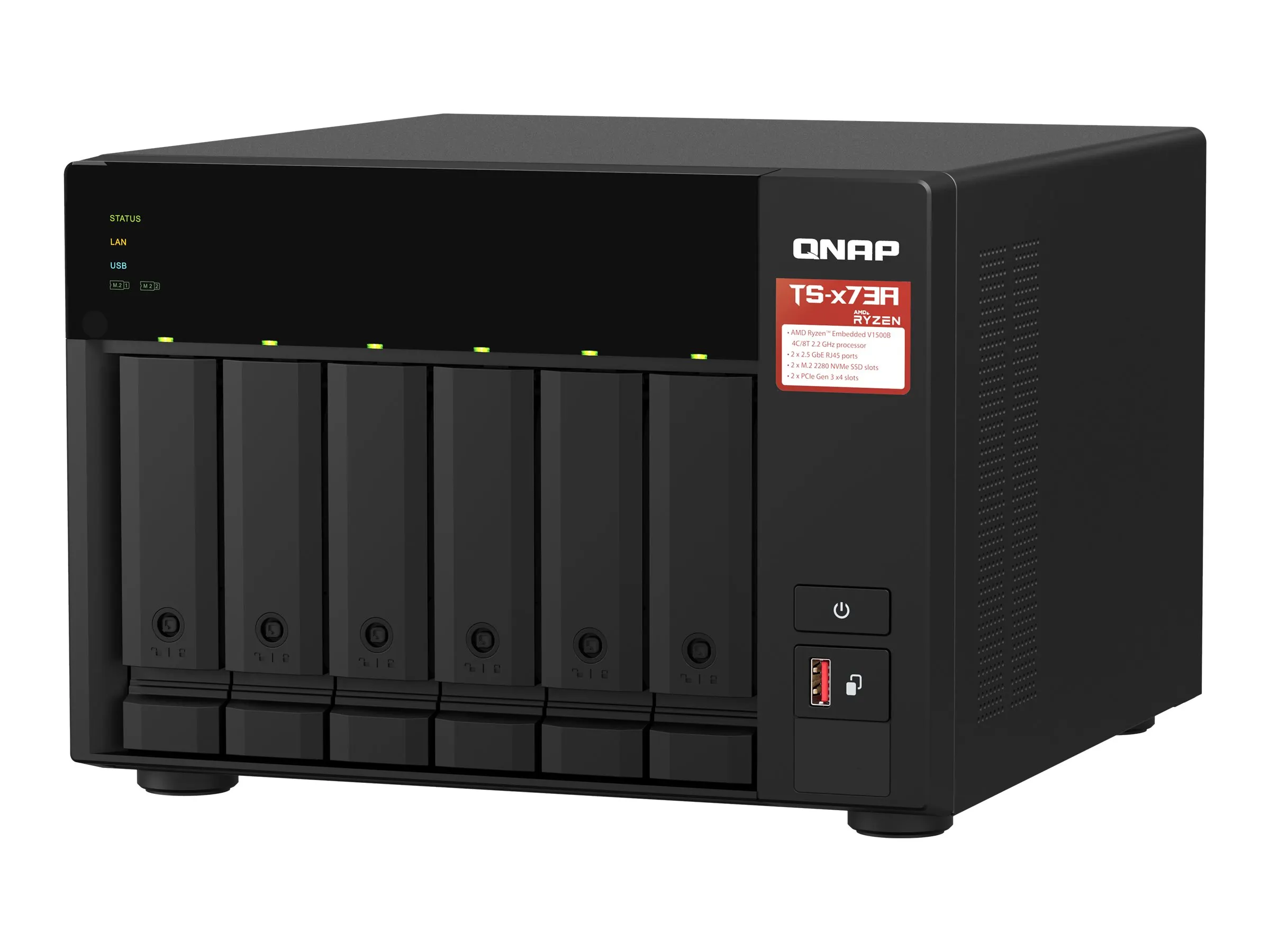 QNAP NAS TS-673A-8G 8GB 4-Bay 6x 4TB HDD SEAGATE IRONWOLF