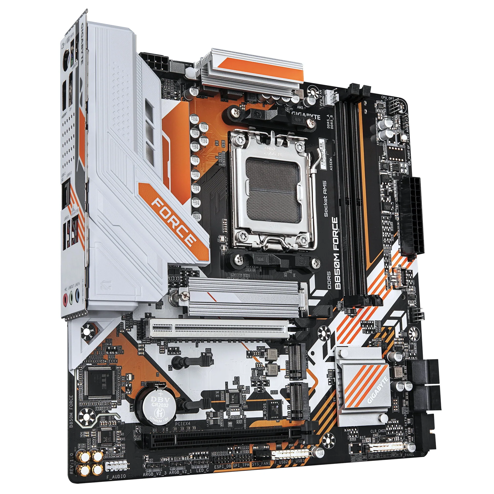 GIGABYTE B850M FORCE Mainboard – Unterstützt AMD Ryzen 9000 Serie Prozessoren, 8+2+2 Phasen Digital-VRM, bis zu 9600 MHz DDR5 (OC), 1 x PCIe 5.0 M.2 + 2 x PCIe 4.0 M.2, 2.5 GbE LAN, USB 3.2 Gen 2 – Bild 3