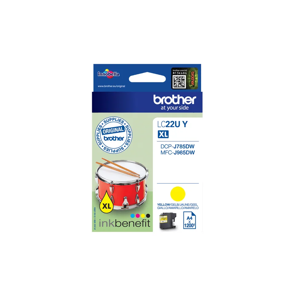 Brother LC22UY Druckerpatrone 1 Stück(e) Original Hohe (XL-) Ausbeute Gelb – Bild 1
