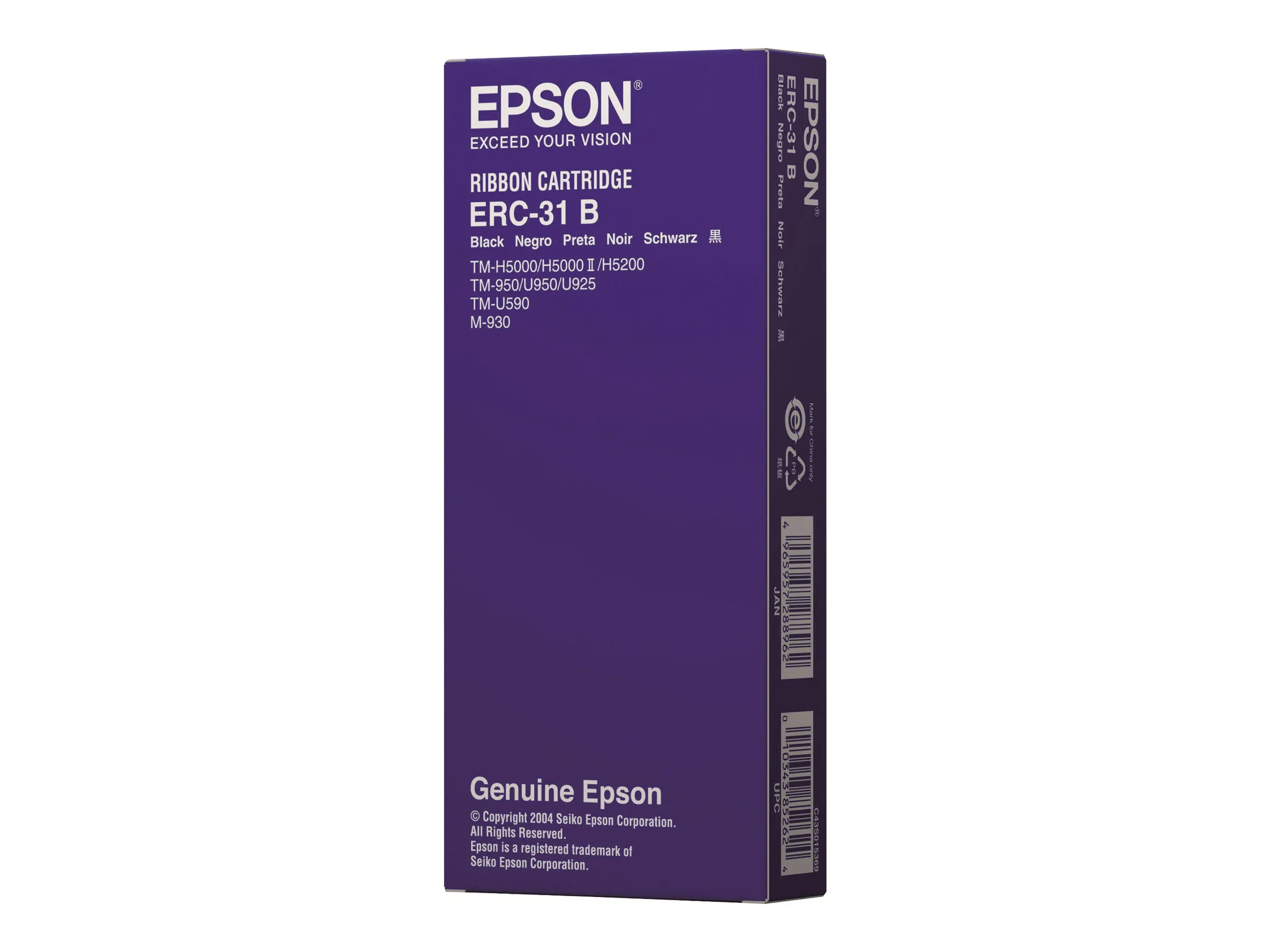 Epson ERC31B Farbbandkassette für TM-H5000/II, -U930/II, -U950/925, -U590, Schwarz