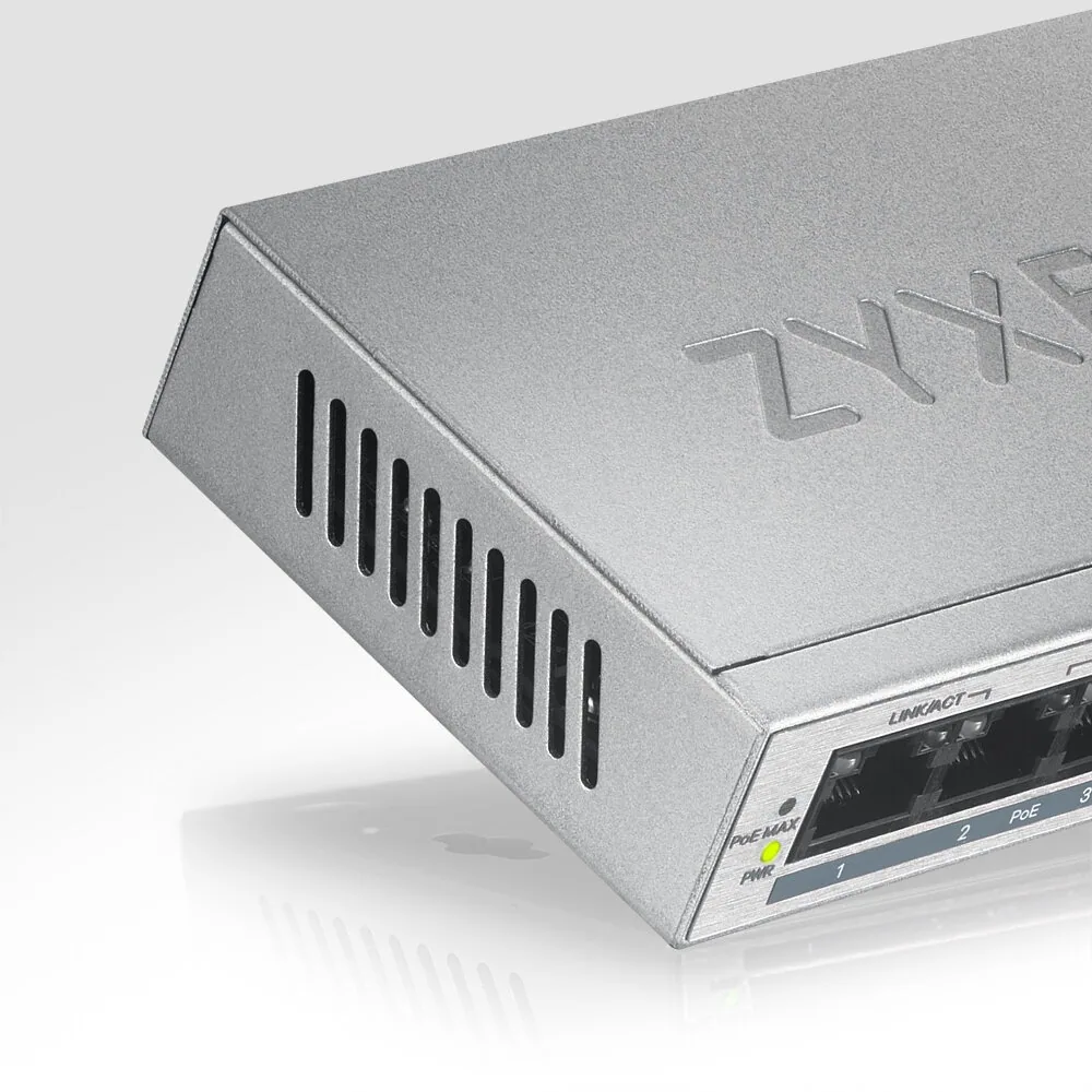 Zyxel GS1005HP Unmanaged Gigabit Ethernet (10/100/1000) Power over Ethernet (PoE) Silber – Bild 7