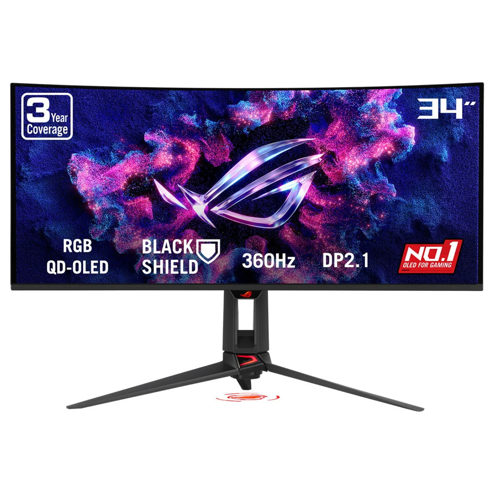 ASUS ROG Swift OLED PG34WCDN Computerbildschirm 86,4 cm (34") 3440 x 1440 Pixel Wide Quad HD QD-OLED Schwarz – Bild 1