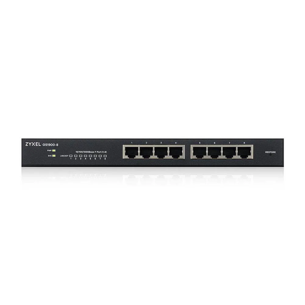 Zyxel GS1900-8 Managed L2 Gigabit Ethernet (10/100/1000) Schwarz – Bild 3